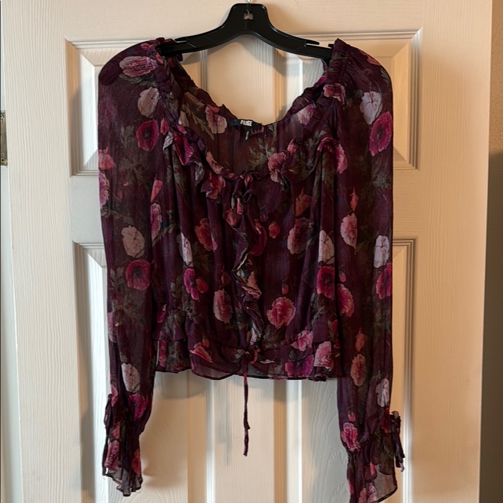 NWOT PAIGE Linea floral silk blouse